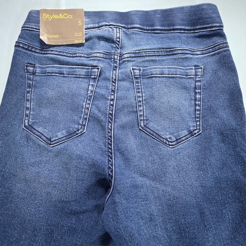 Style & Co Womens Blue Pull On Mid Rise Jeggings Size Small NWT